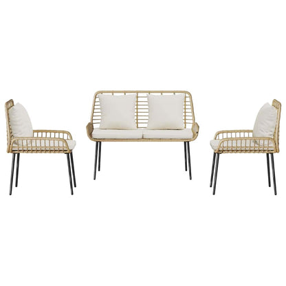 Set da Pranzo per Giardino 3 pcs Marrone Nero Panna - homemem39