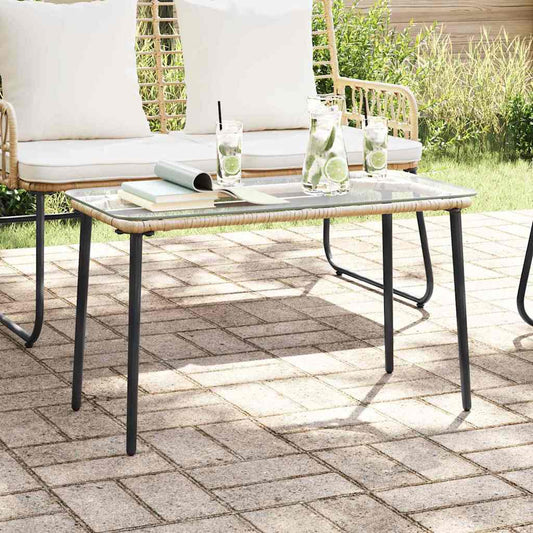 Tavolo da Giardino Naturale 80 x 40 x 45,5 cm polyrattan