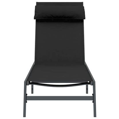 Lettino 1-persona Nero e antracite 197 x 54 x 86 cm Acciaio