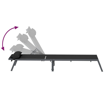 Lettino 1-persona Nero e antracite 197 x 54 x 86 cm Acciaio | homemem39