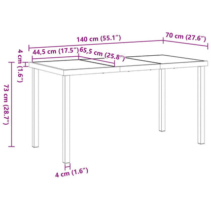 Tavolo da Giardino Nero 140 x 80 x 73 cm Metallo