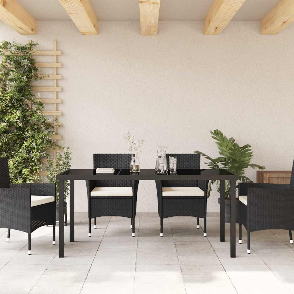 Tavolo da Giardino Nero 160 x 80 x 73 cm Metallo