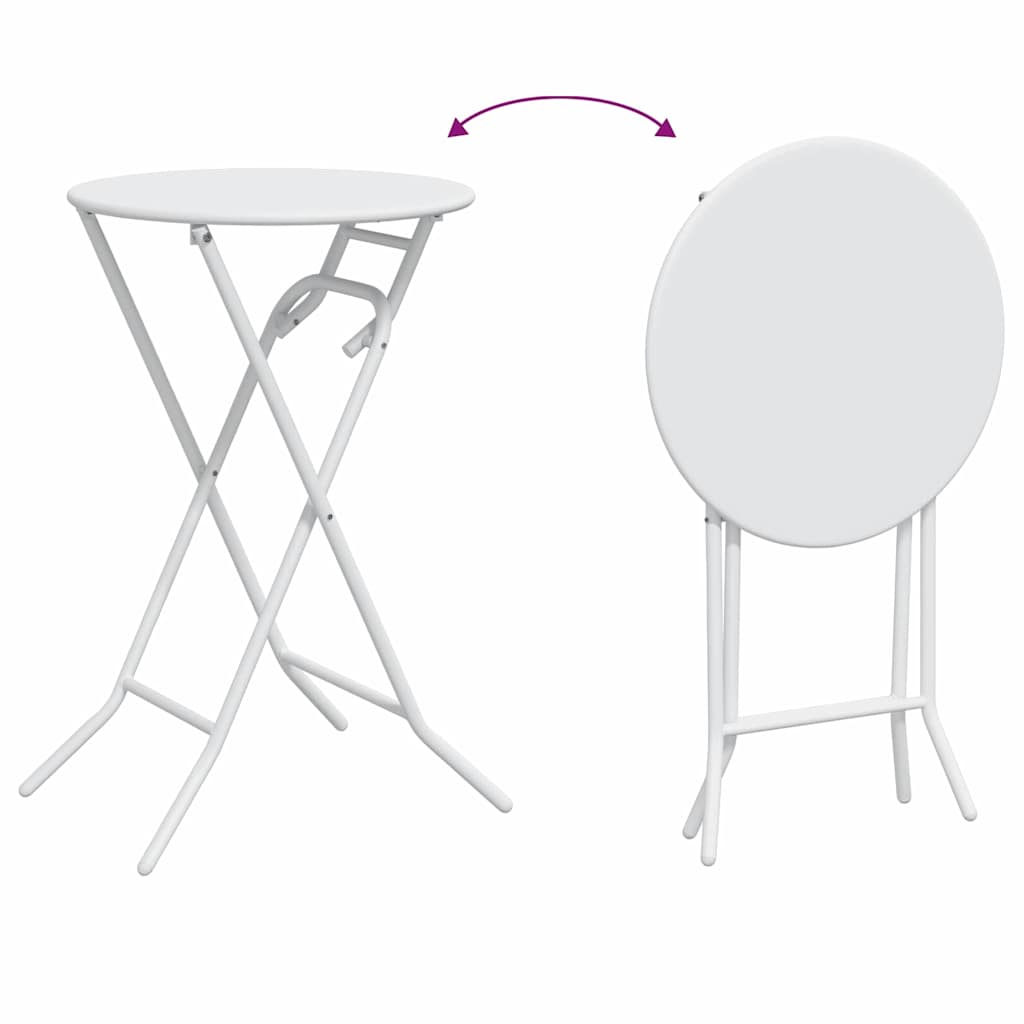Tavolo da Giardino Bianco 50 x 50 x 72 cm Metallo