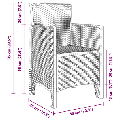 Sedia da Giardino 2 pcs Antracite 53 x 49 x 85 cm Polipropilene