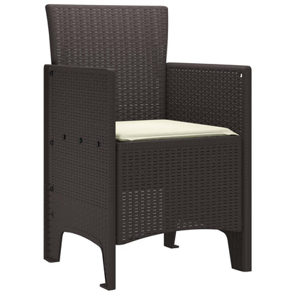 Sedia da Giardino 2 pcs Marrone 53 x 49 x 85 cm Polipropilene