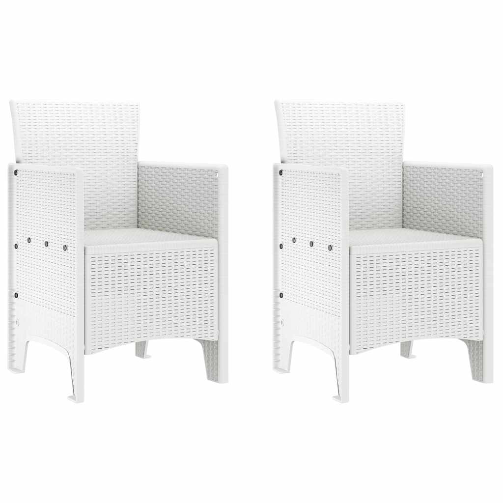 Sedia da Giardino 2 pcs Bianco 53 x 49 x 85 cm PP - homemem39