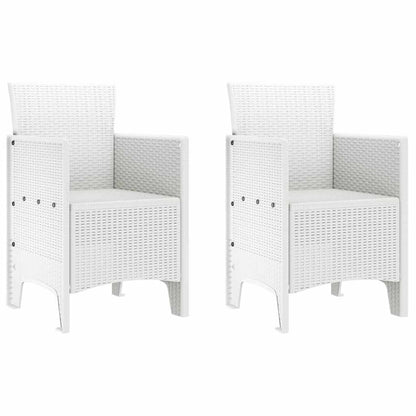 Sedia da Giardino 2 pcs Bianco 53 x 49 x 85 cm PP - homemem39