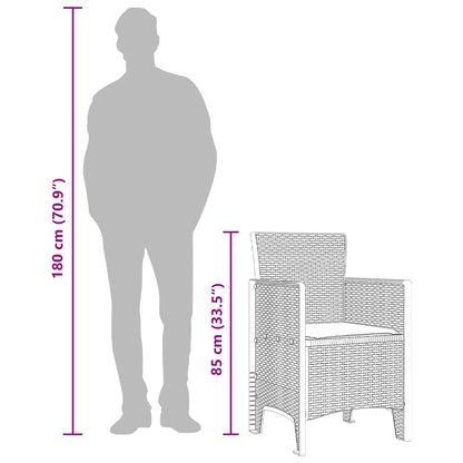 Sedia da Giardino 2 pcs Bianco 53 x 49 x 85 cm Polipropilene