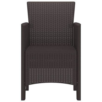 Sedia da Giardino 4 pcs Marrone 53 x 49 x 85 cm Polipropilene