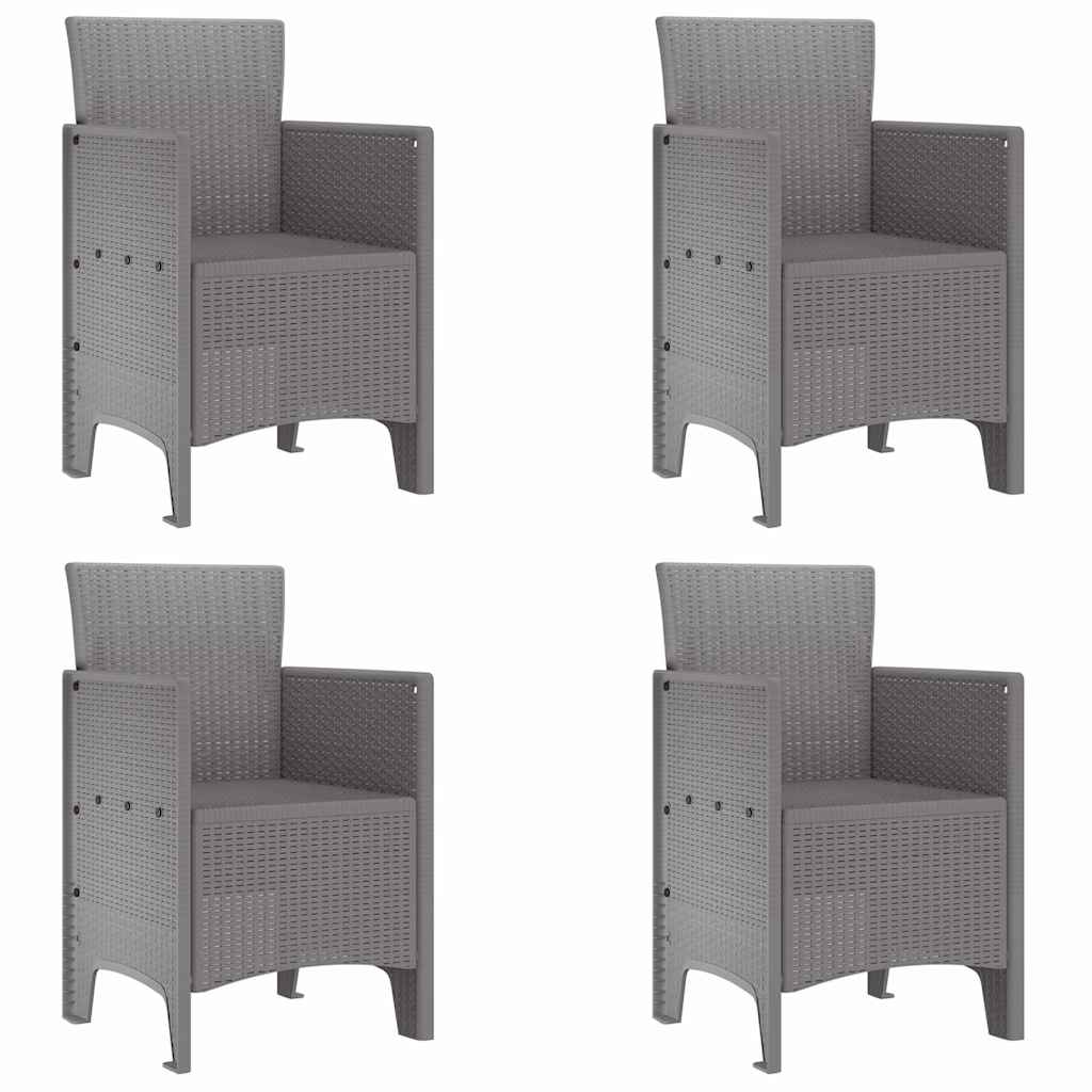 Sedia da Giardino 4 pcs Grigio chiaro 53 x 49 x 85 cm PP