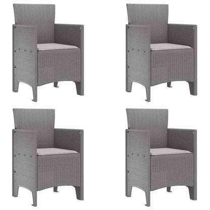 Sedia da Giardino 4 pcs Grigio chiaro 53 x 49 x 85 cm PP