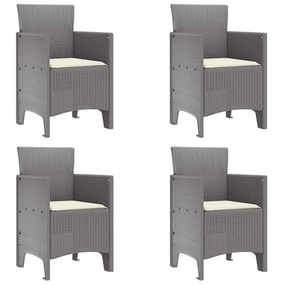 Sedia da Giardino 4 pcs Grigio chiaro 53 x 49 x 85 cm PP
