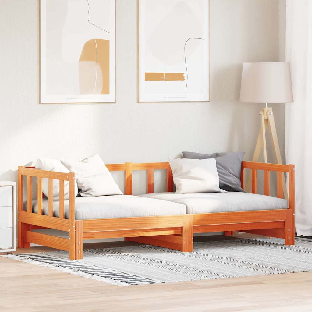 Letto giorno con trundle Marrone cerato 203,5 x 184 x 66 cm | homemem39