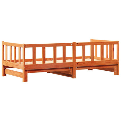 Letto giorno con trundle Marrone cerato 203,5 x 184 x 66 cm | homemem39