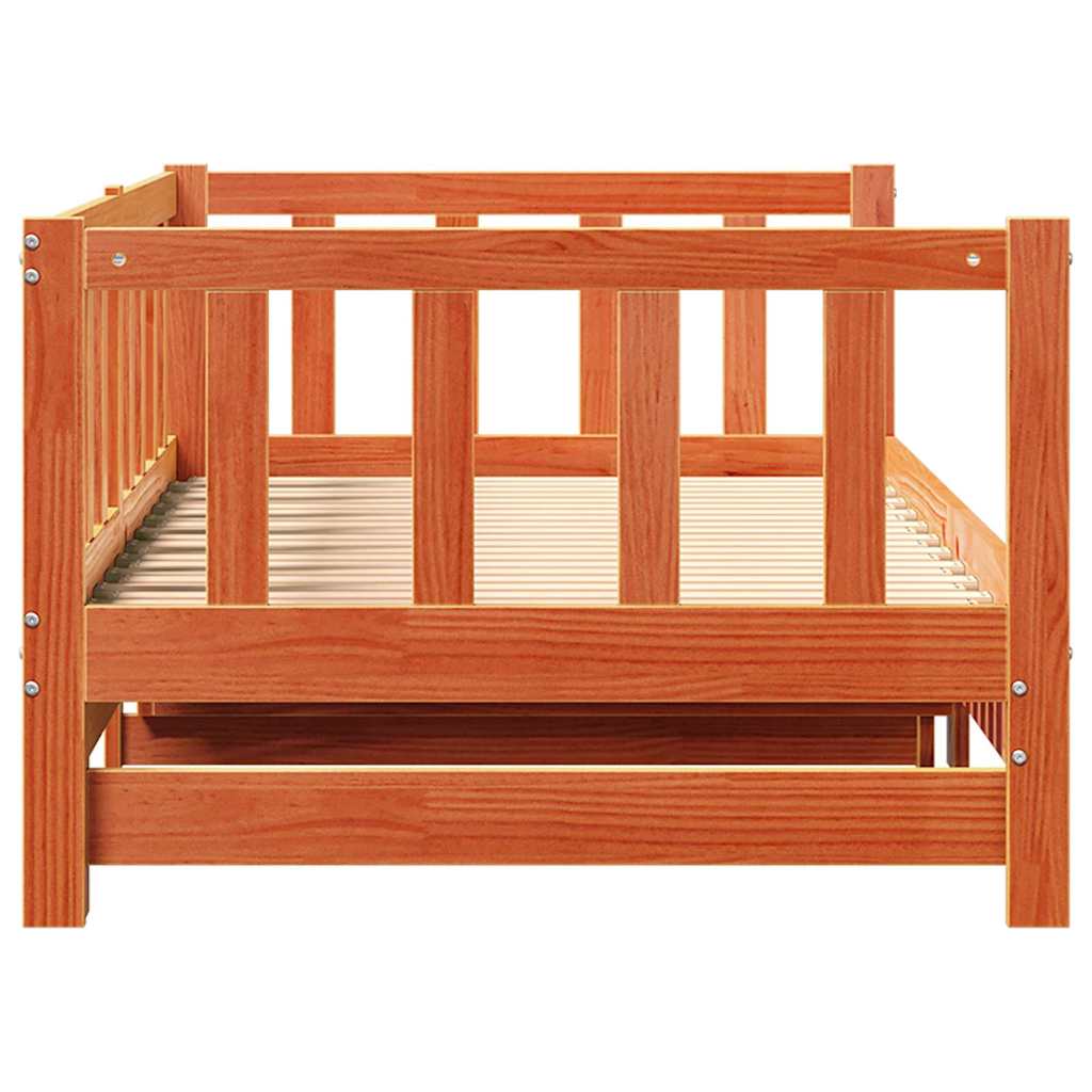 Letto giorno con trundle Marrone cerato 203,5 x 184 x 66 cm | homemem39