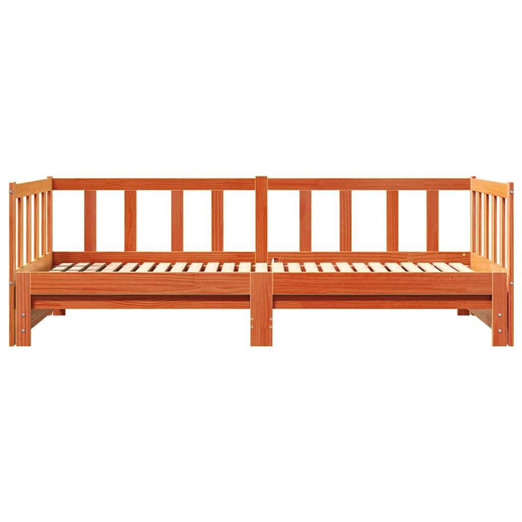 Letto Giorno Estraibile Marrone cerato 203.5 x 164 x 66 cm