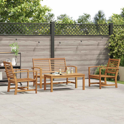 Set Divano da Giardino 4 pcs Naturale Legno di teak solido | homemem39