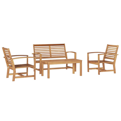 Set Divano da Giardino 4 pcs Naturale Legno di teak solido | homemem39