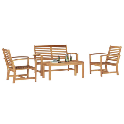 Set Divano da Giardino 4 pcs Naturale Legno di teak solido | homemem39