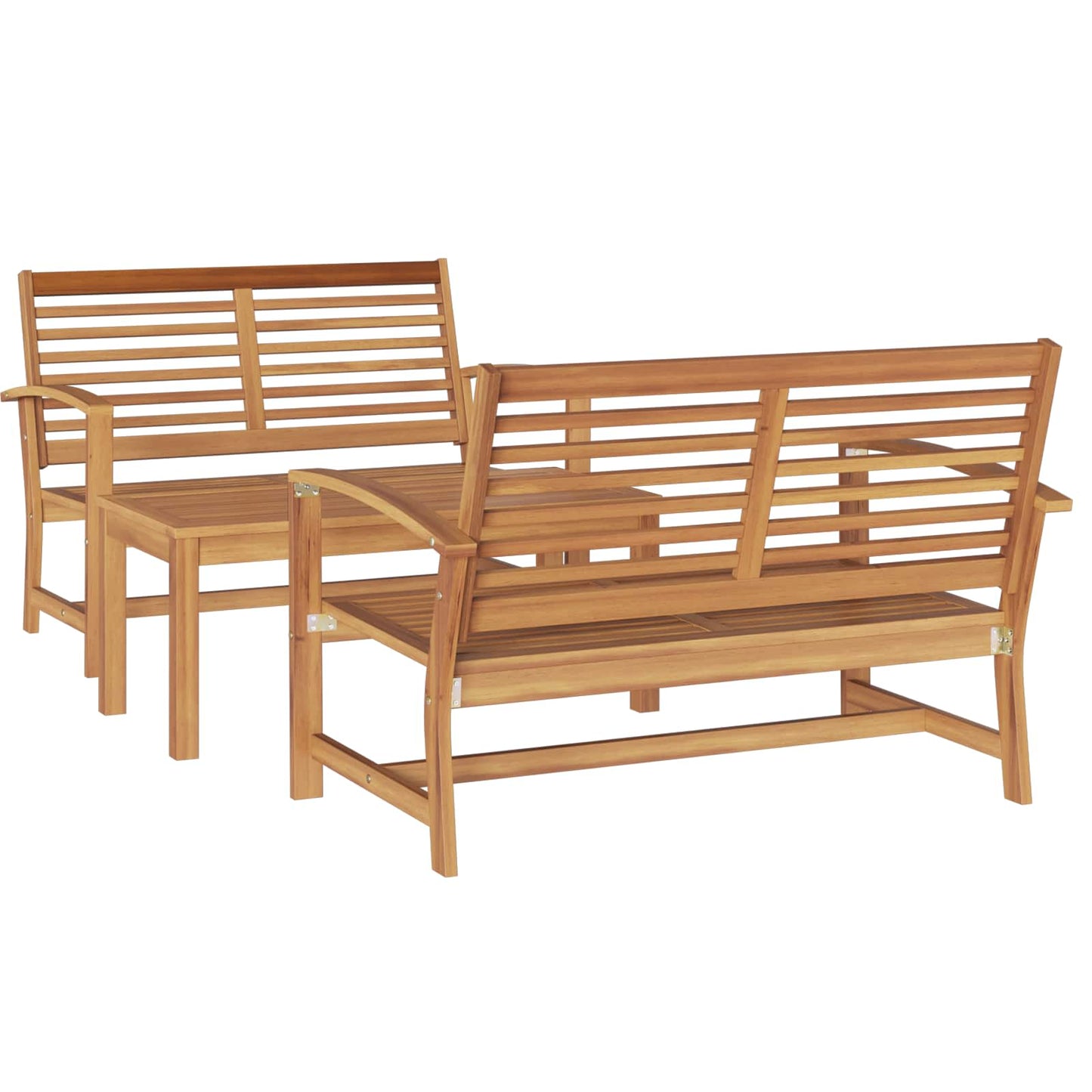 Set Divano da Giardino 3 pcs Naturale Legno di teak solido | homemem39