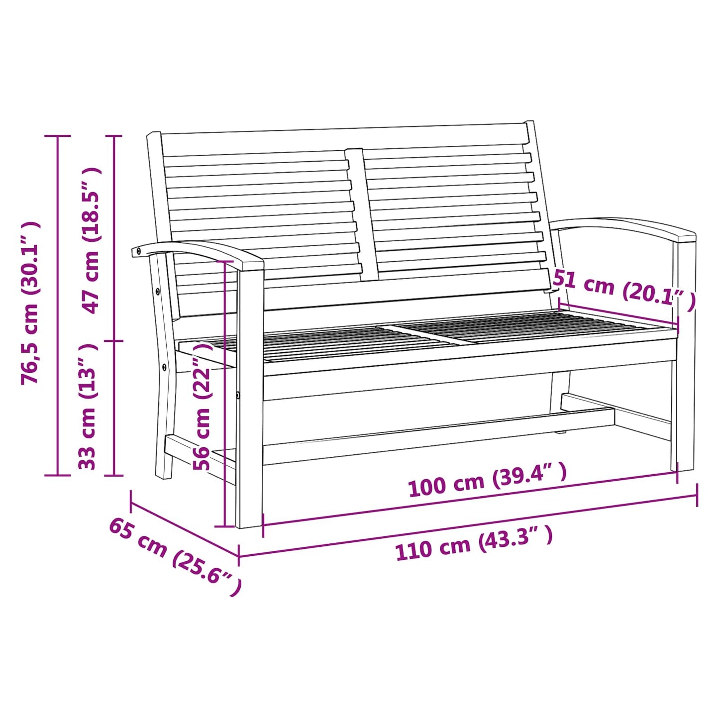 Set Divano da Giardino 3 pcs Naturale Legno di teak solido | homemem39
