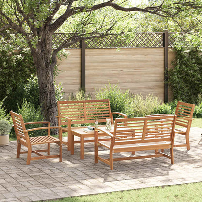 Set Divano da Giardino 5 pcs Naturale Legno di teak solido | homemem39