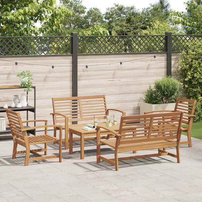 Set Divano da Giardino 5 pcs Naturale Legno di teak solido | homemem39