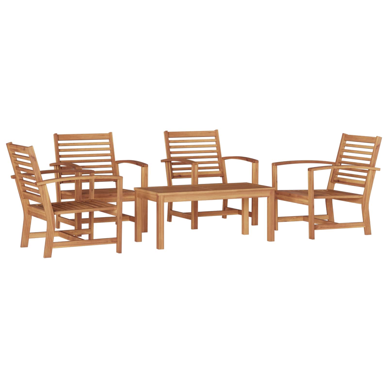 Set Divano da Giardino 5 pcs Naturale Legno di teak solido | homemem39