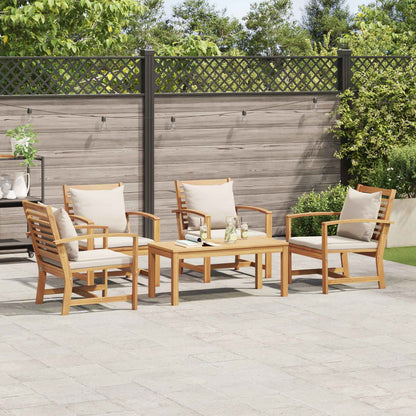 Set Divano da Giardino 5 pcs Naturale Legno di teak solido | homemem39