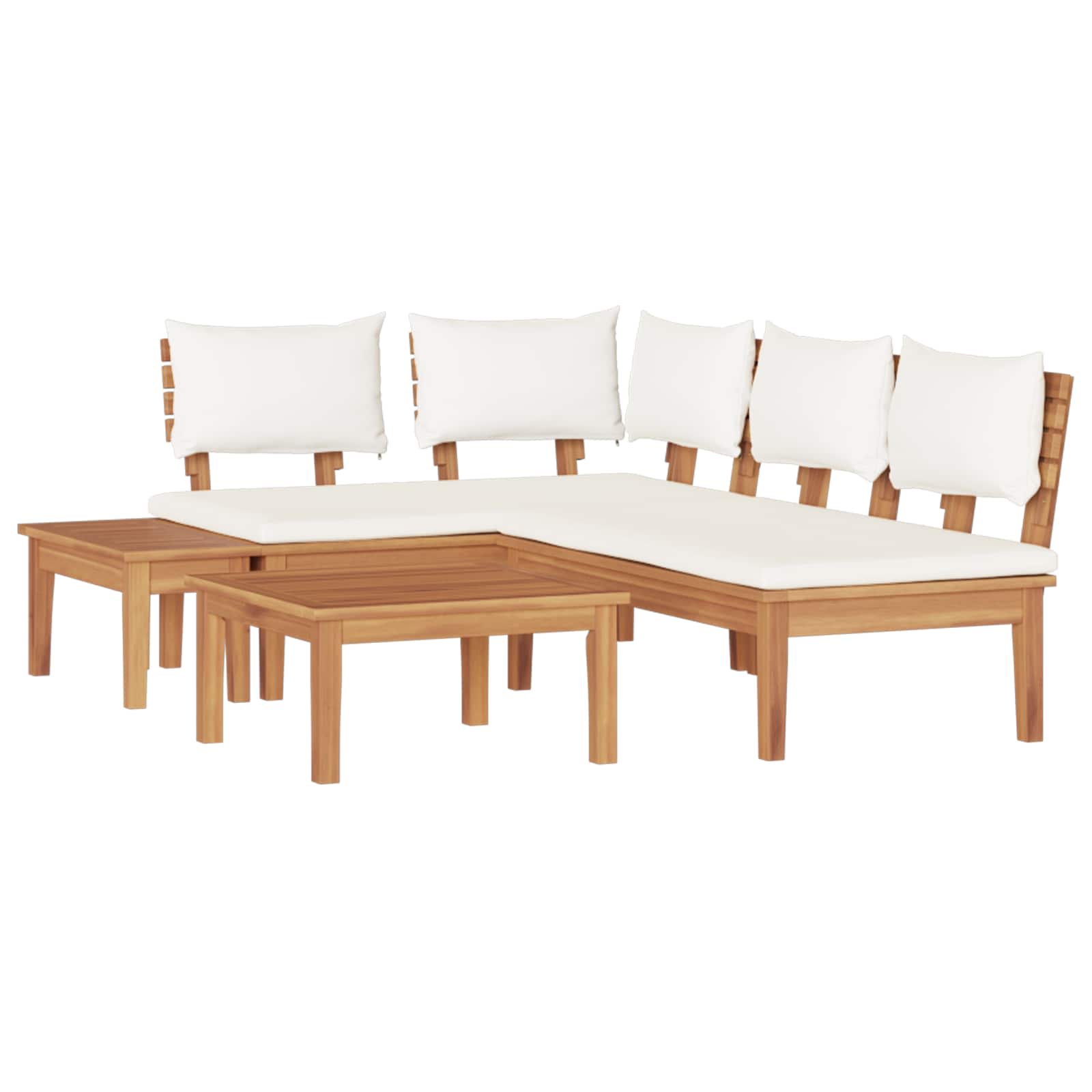 Set Divano da Giardino 4 pcs Marrone e Crema | homemem39