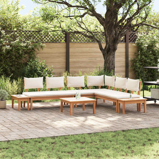 Set Divano da Giardino 4 pcs Marrone e Crema | homemem39