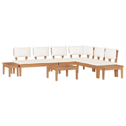 Set Divano da Giardino 4 pcs Marrone e Crema | homemem39