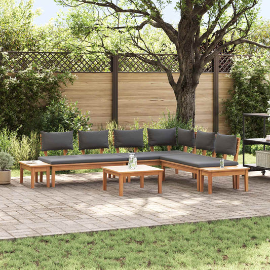 Set Divano da Giardino 3 pcs Marrone e Grigio | homemem39