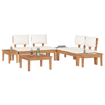 Set Divano da Giardino 3 pcs Marrone e Crema | homemem39