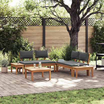 Set Divano da Giardino 3 pcs Marrone e Grigio