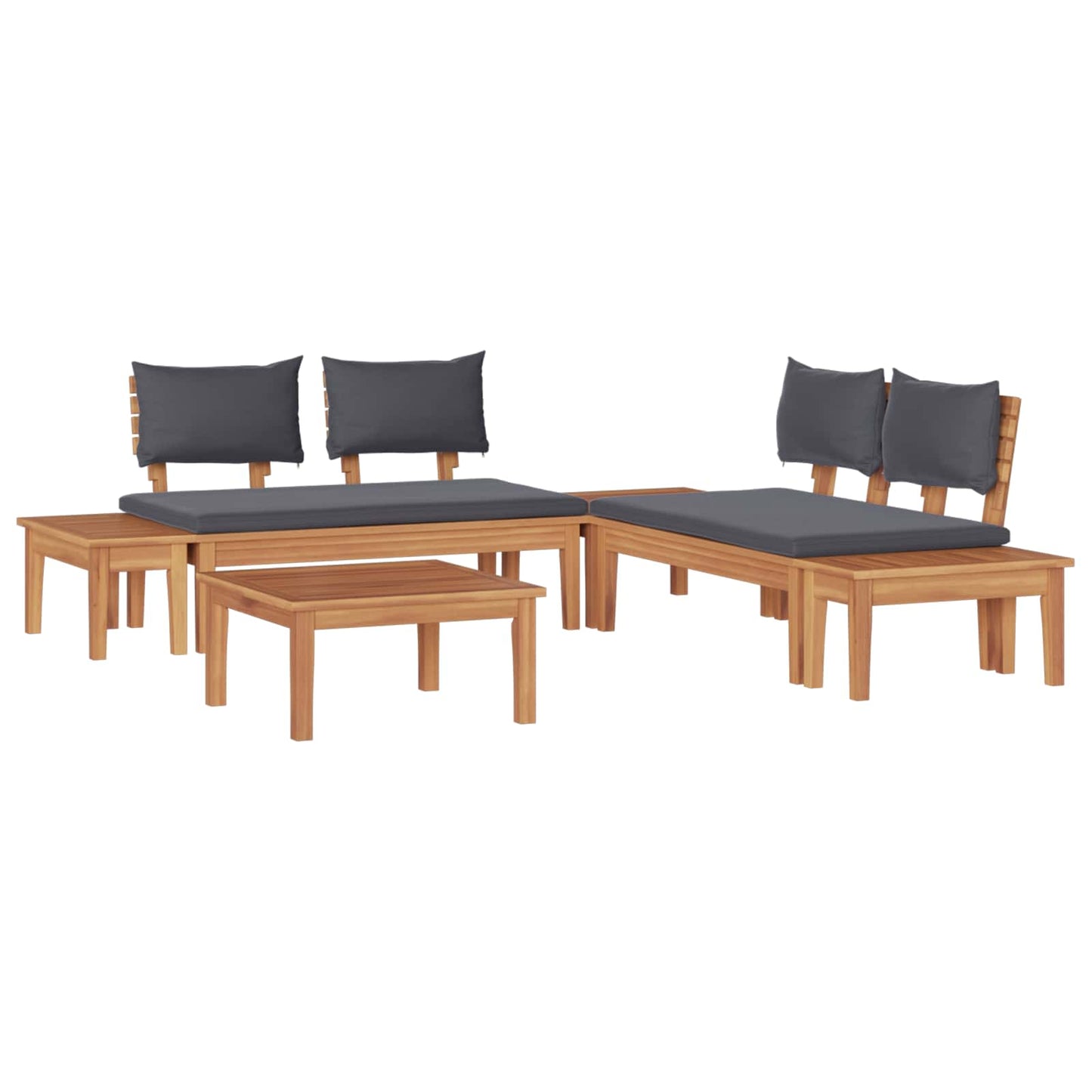Set Divano da Giardino 3 pcs Marrone e Grigio | homemem39