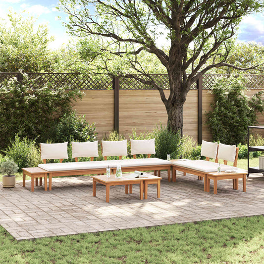 Set Divano da Giardino 5 pcs Marrone e Crema | homemem39