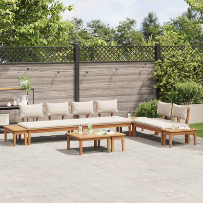 Set Divano da Giardino 5 pcs Marrone e Crema | homemem39