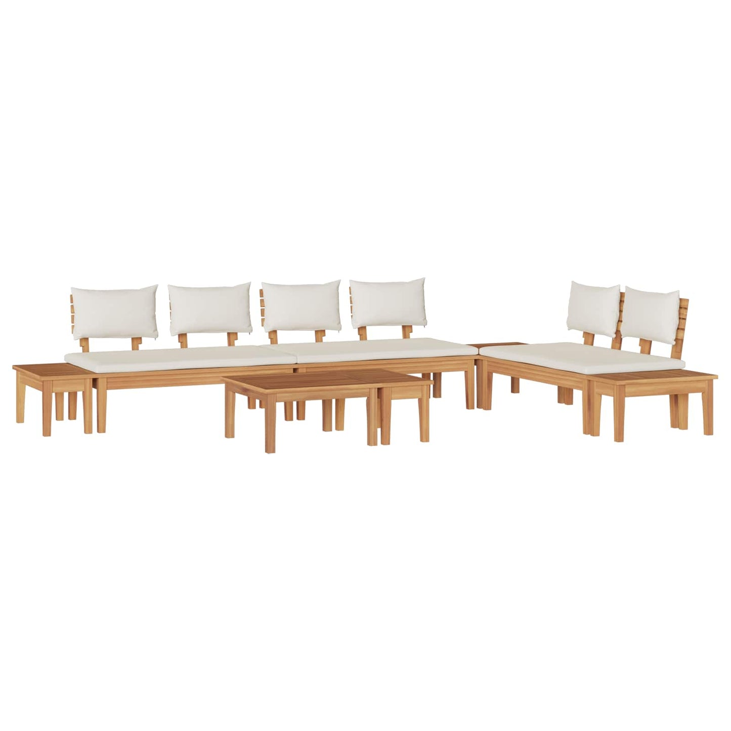 Set Divano da Giardino 5 pcs Marrone e Crema | homemem39
