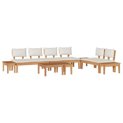 Set Divano da Giardino 5 pcs Marrone e Crema | homemem39