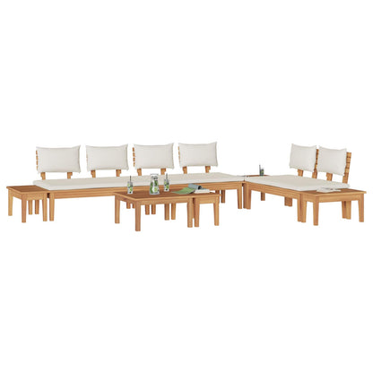 Set Divano da Giardino 5 pcs Marrone e Crema | homemem39
