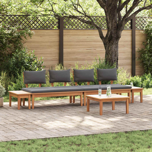 Set Divano da Giardino 5 pcs Marrone e Grigio | homemem39