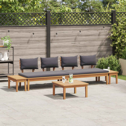 Set Divano da Giardino 5 pcs Marrone e Grigio | homemem39