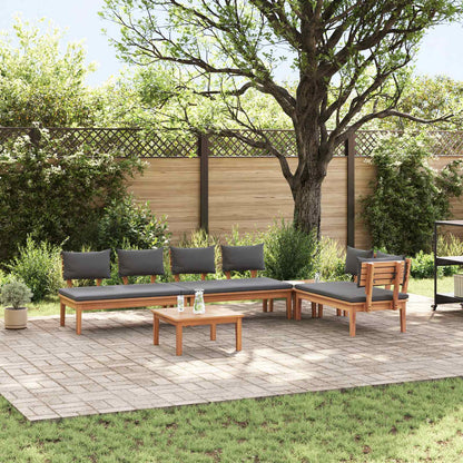 Set Divano da Giardino 5 pcs Marrone e Grigio | homemem39