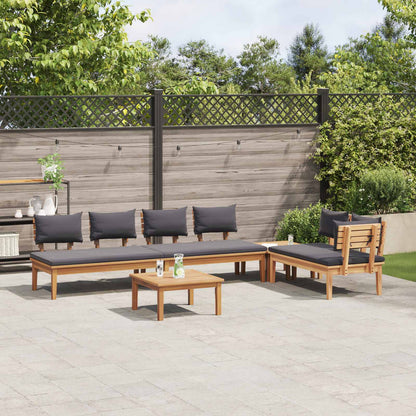 Set Divano da Giardino 5 pcs Marrone e Grigio | homemem39