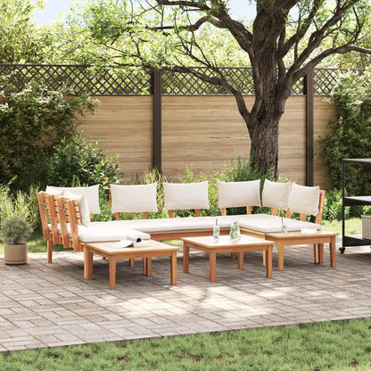 Set Divano da Giardino 4 pcs Marrone e Crema | homemem39