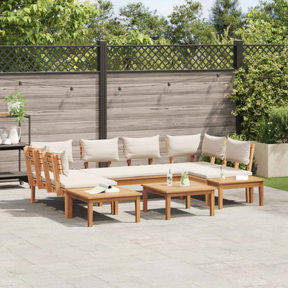 Set Divano da Giardino 4 pcs Marrone e Crema | homemem39