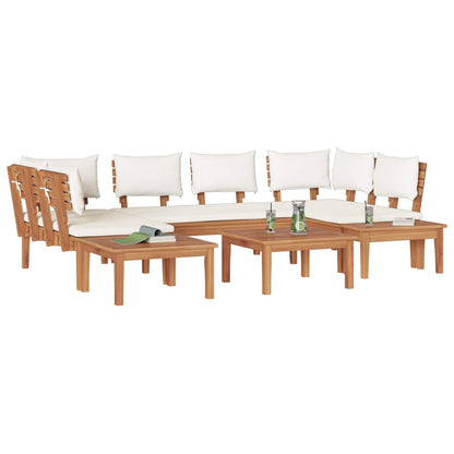 Set Divano da Giardino 4 pcs Marrone e Crema | homemem39