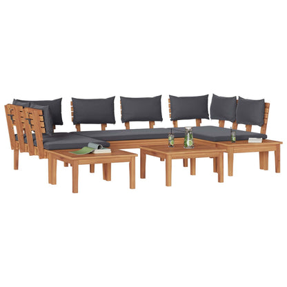 Set Divano da Giardino 4 pcs Marrone e Grigio | homemem39