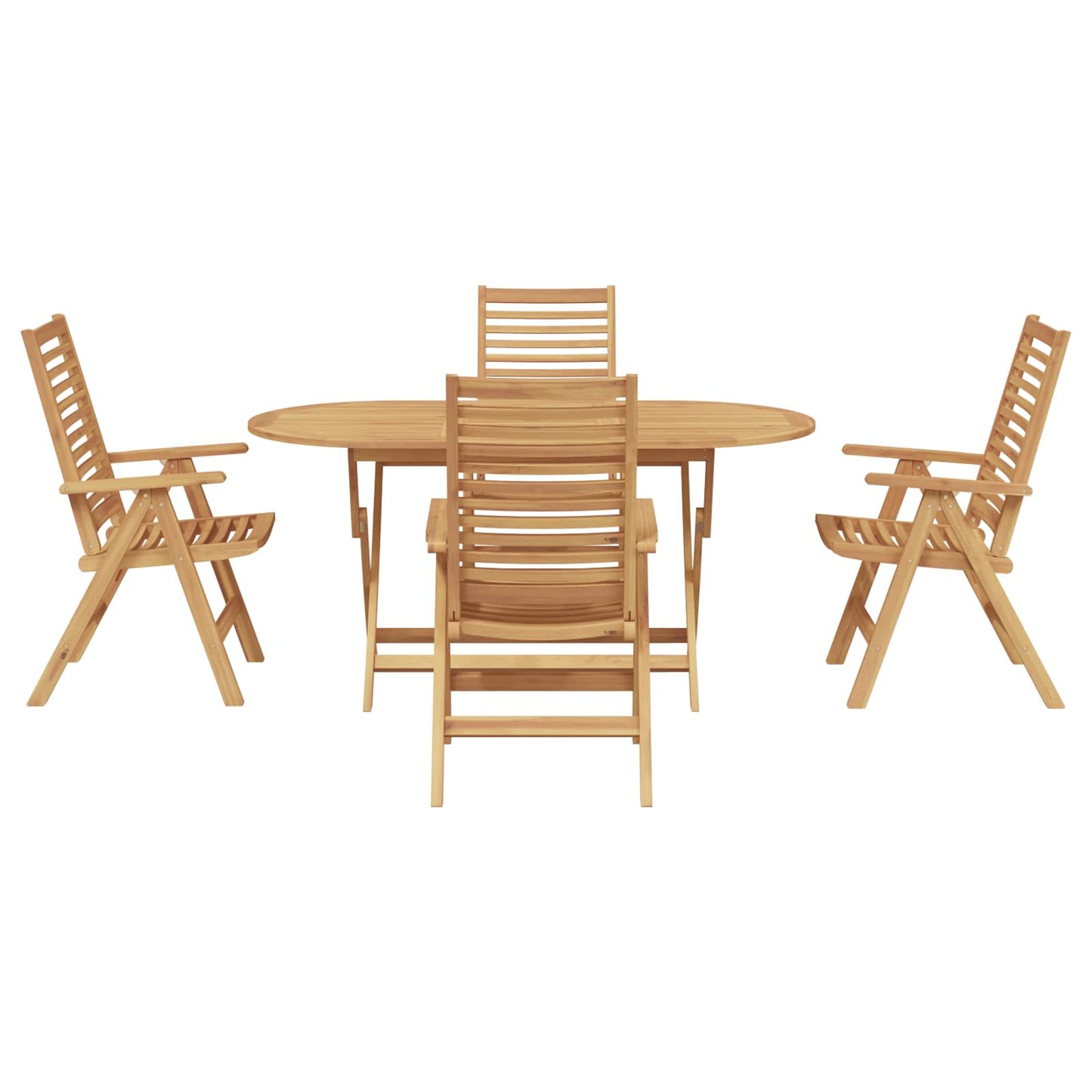 Set da Pranzo per Giardino 5 pcs Marrone Legno di teak solido